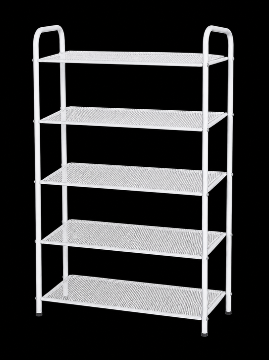5-Layer Metal Shoe Rack Organizer – White