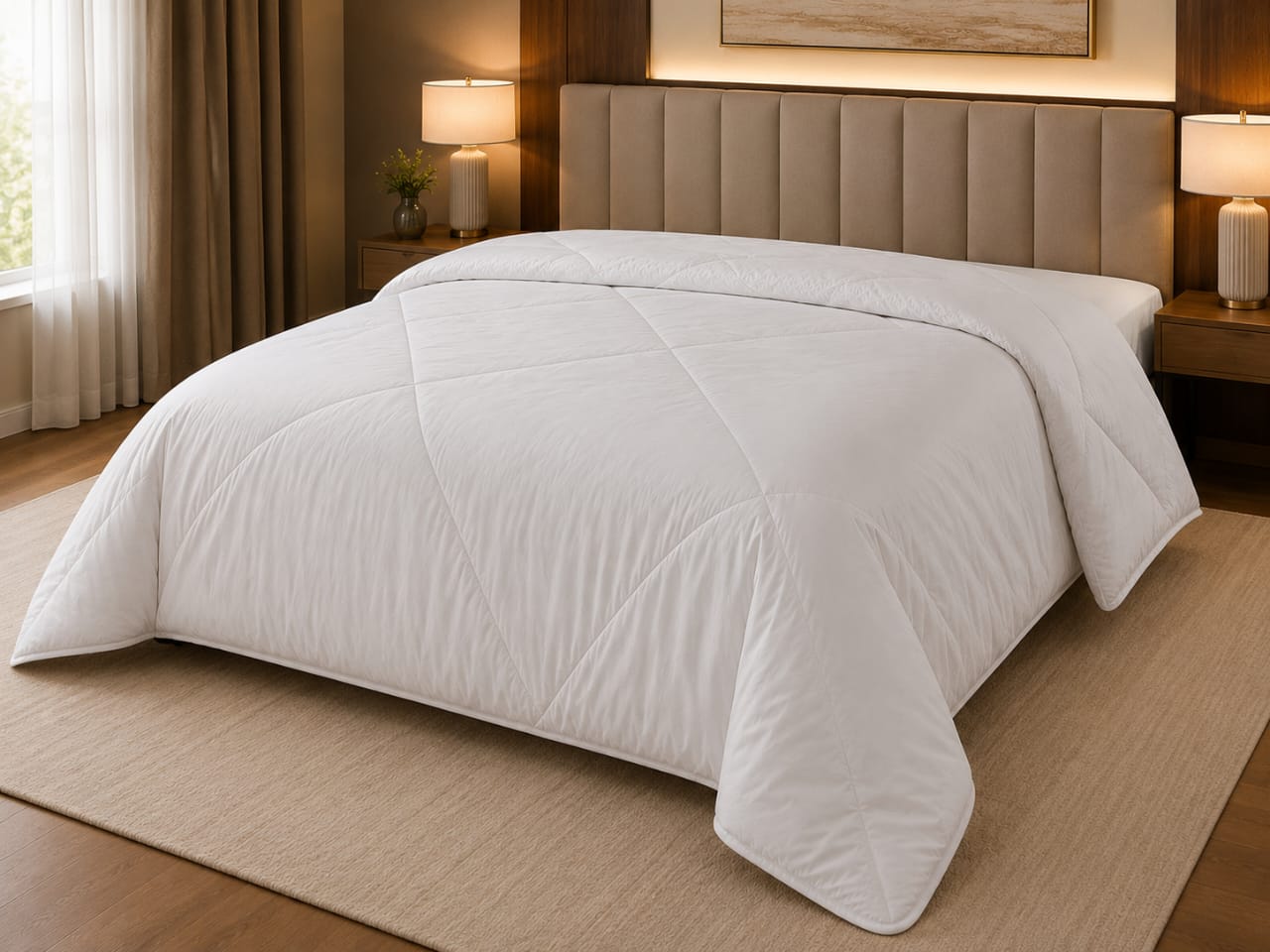 White Cotton Duvet Set 6×6, Soft Luxury Bedding Collection