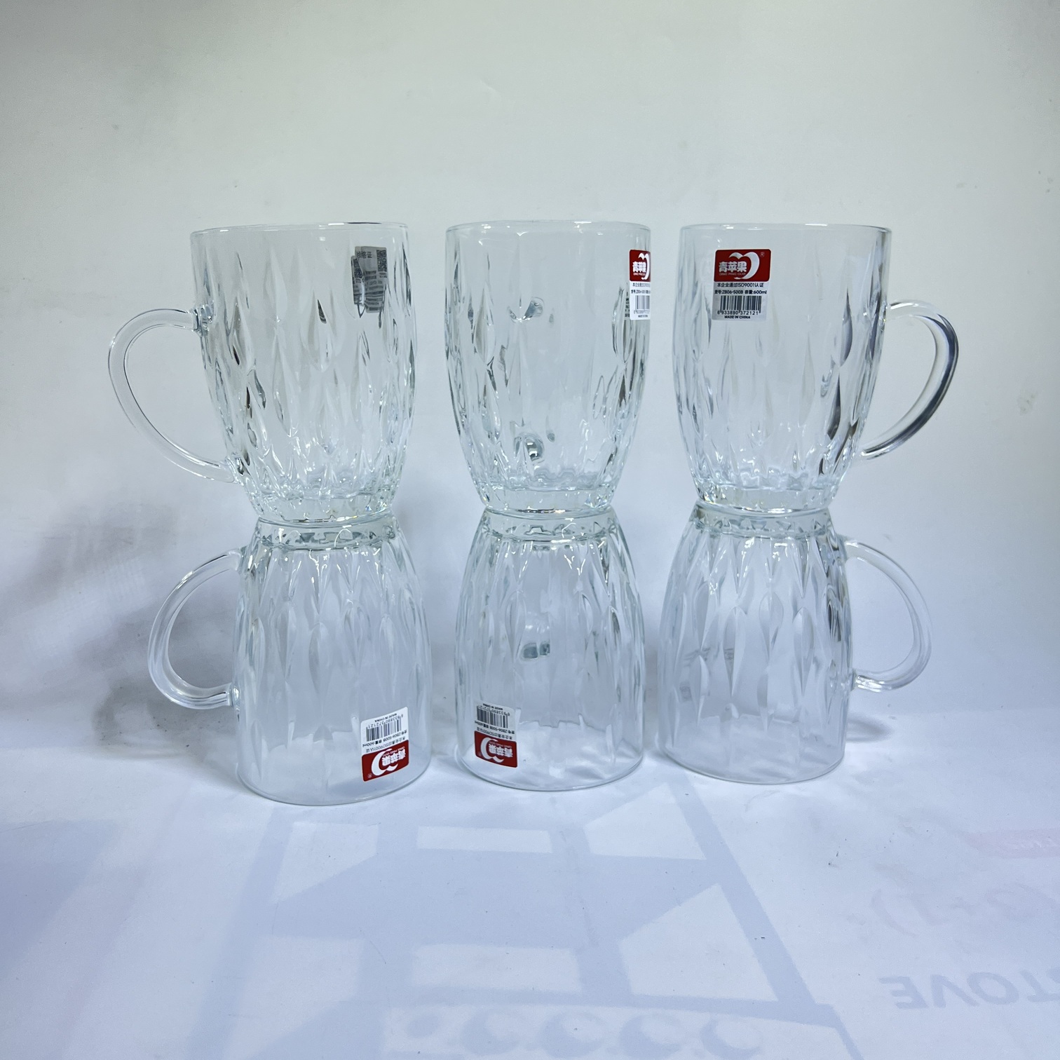 Deli Textured Glass Mug Set 600ML (ZB06-500B)