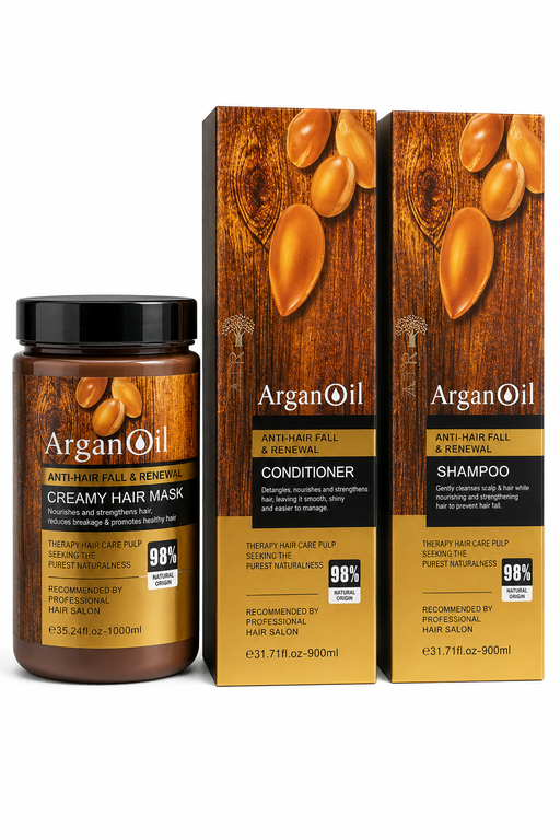 Argan Oil Anti-Hair Fall & Renewal 3-in-1 Hair Care Set