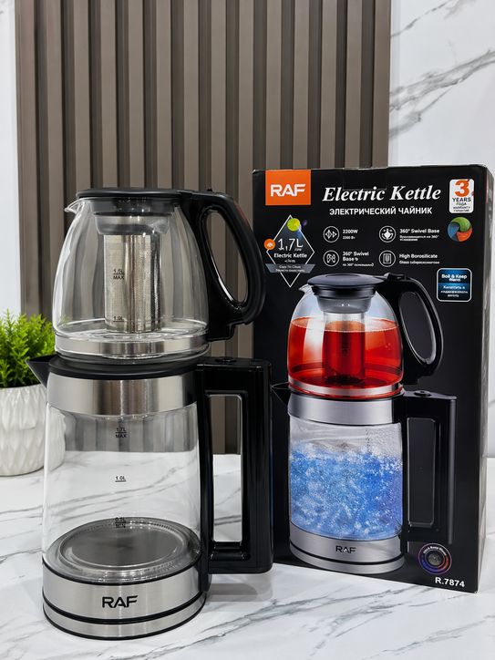 RAF Electric Glass Tea Kettle Set (R-7898)