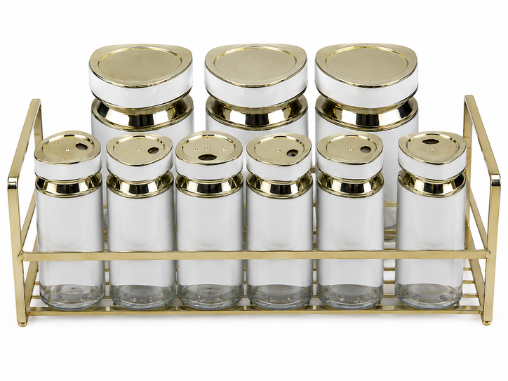 Spice Jars Set with Rack