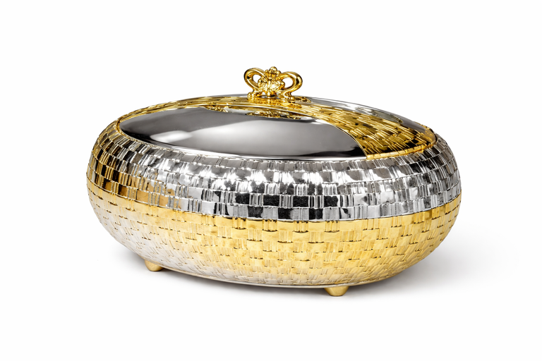 Luxury Insulated Serving Dish - Gold & Silver Finish