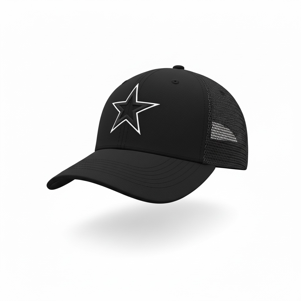 Minimalist Black Star Trucker Cap