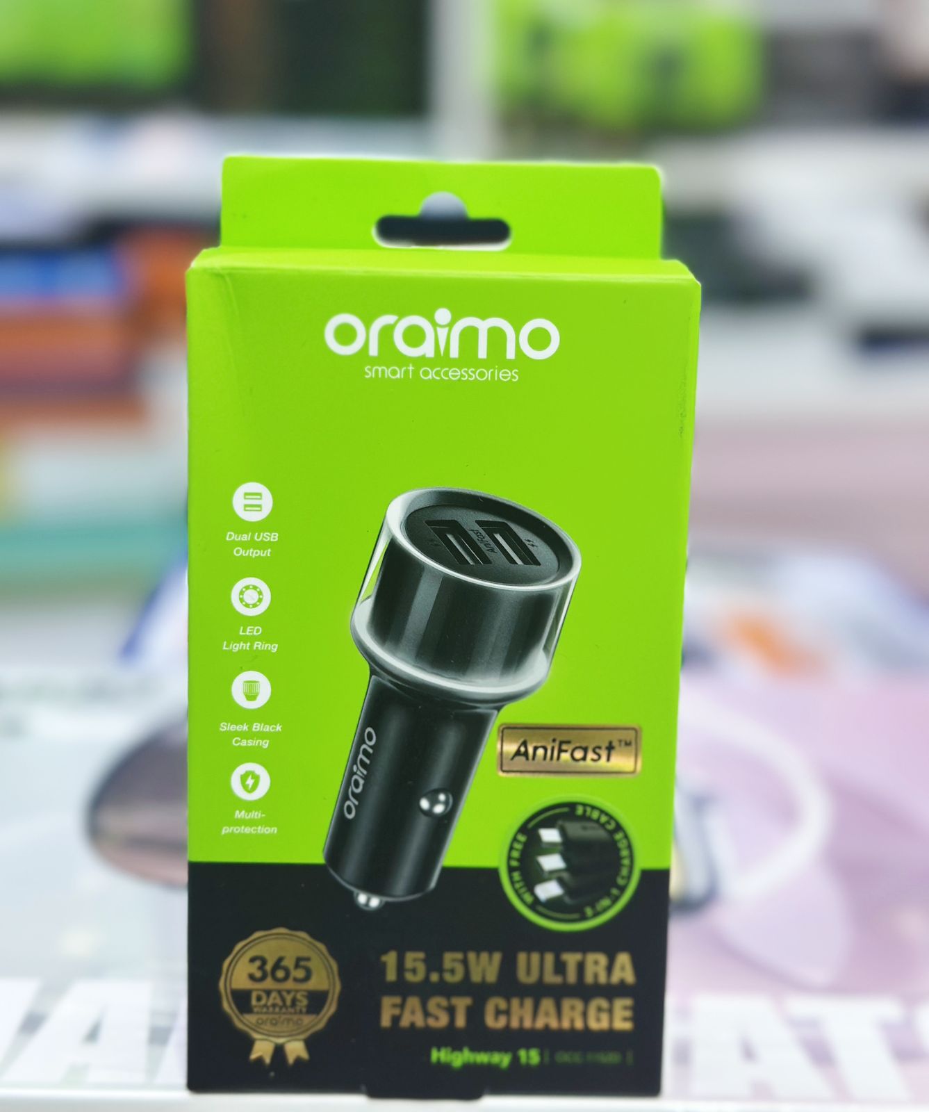 Oraimo Highway 15 15.5W Ultra Fast Car Charger