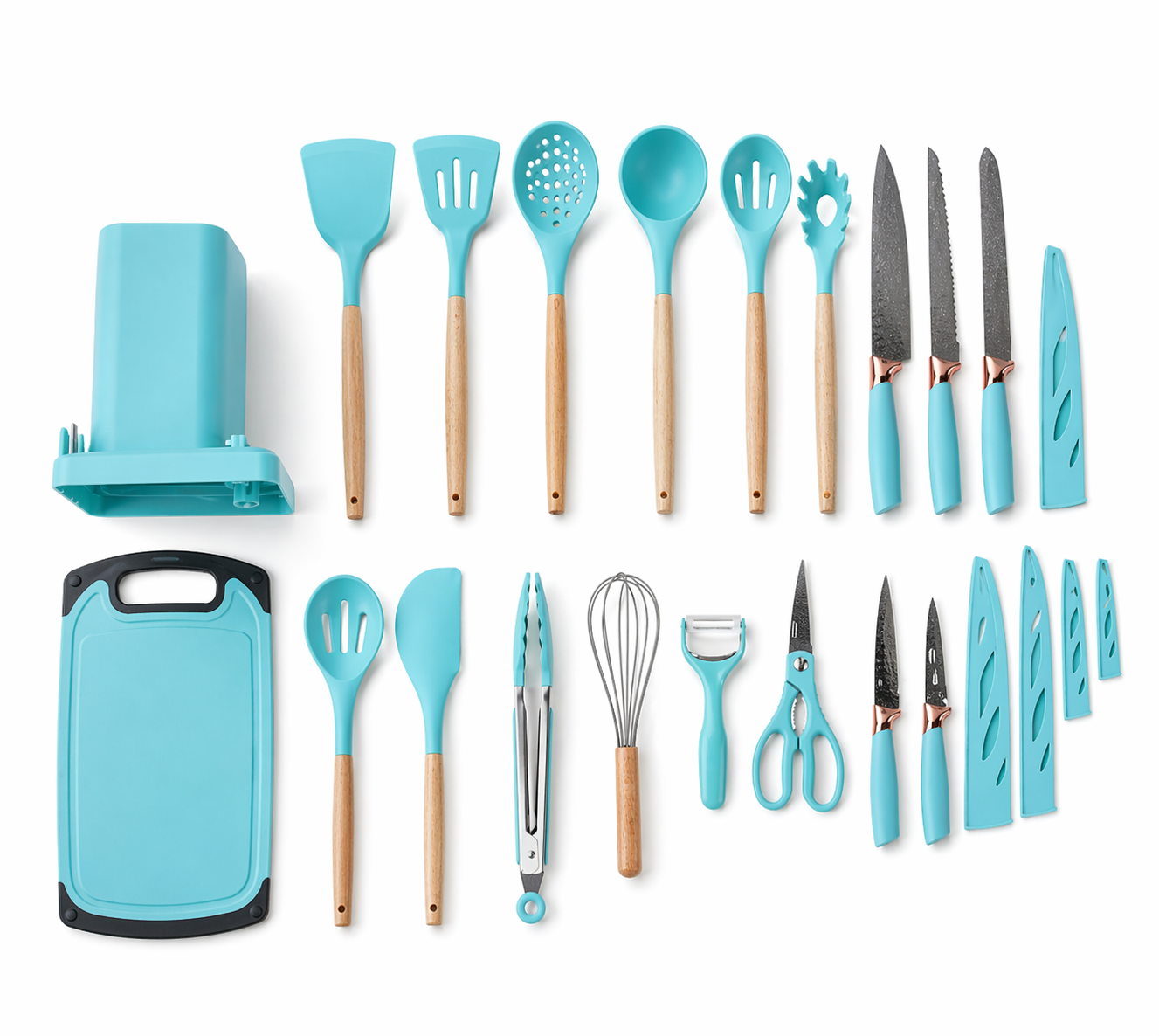 19-Piece Hammered Silicone Utensil Set (XYSJ-0024)
