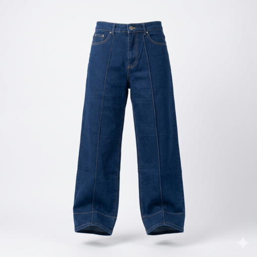 80182 High Waist Wide Leg Straight Denim Jeans
