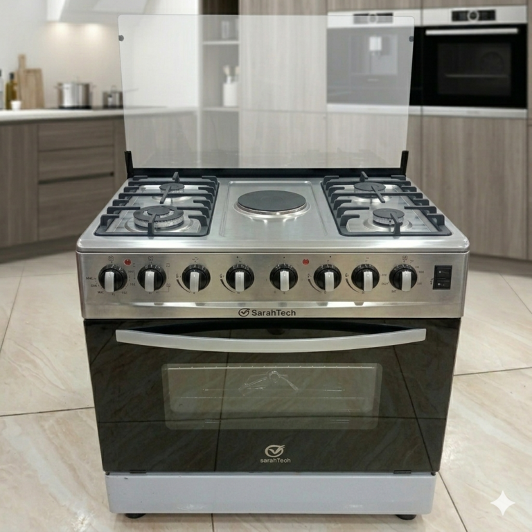 Sarah Tech Freestanding Cooker 1 Electric + 4 Gas Burners – Premium Kitchen Cooker