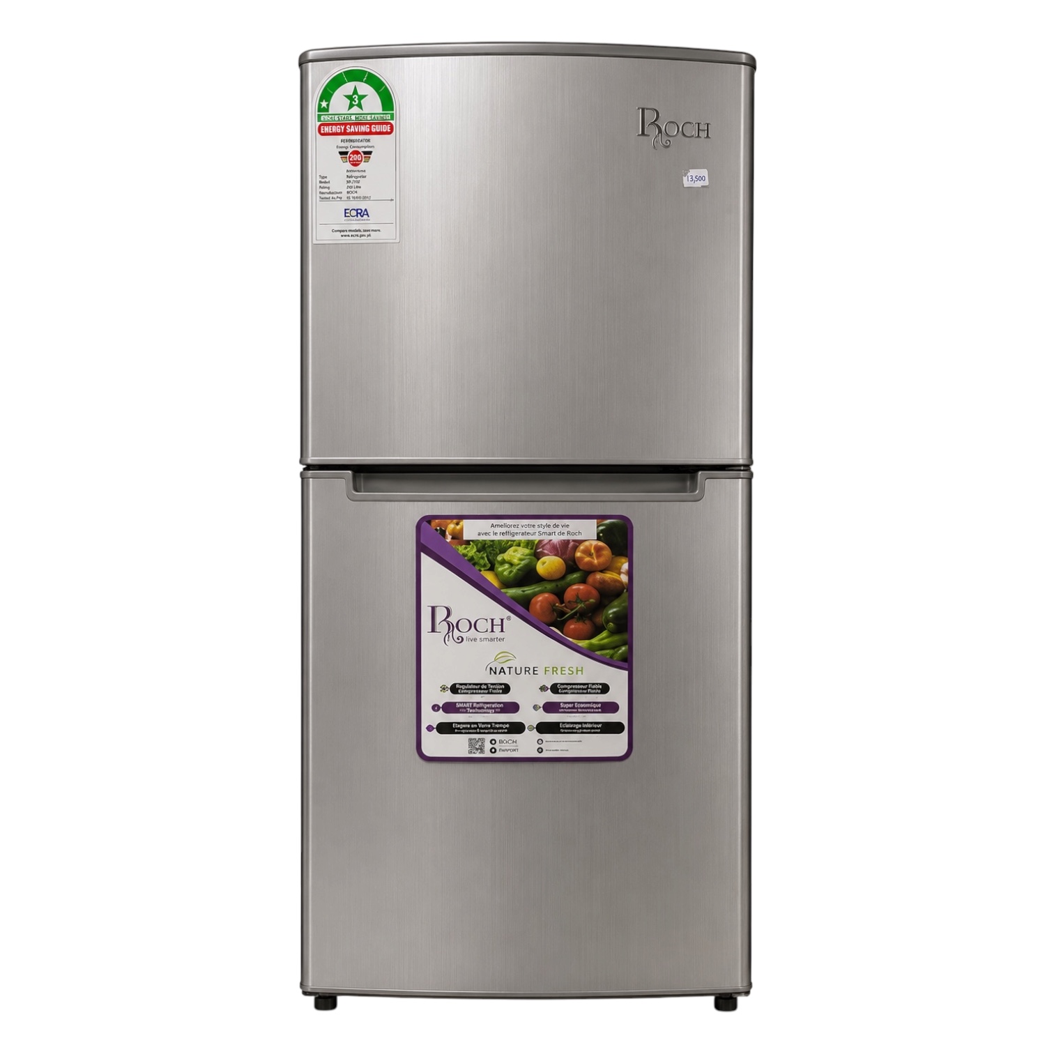 Roch 138L Double Door Refrigerator (RFR-180DT-B)