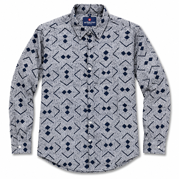 Long Sleeve Patterned Casual Shirt