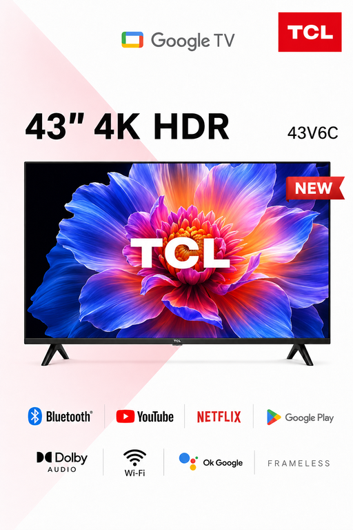 TCL 43V6C 43 Inch 4K HDR Google TV