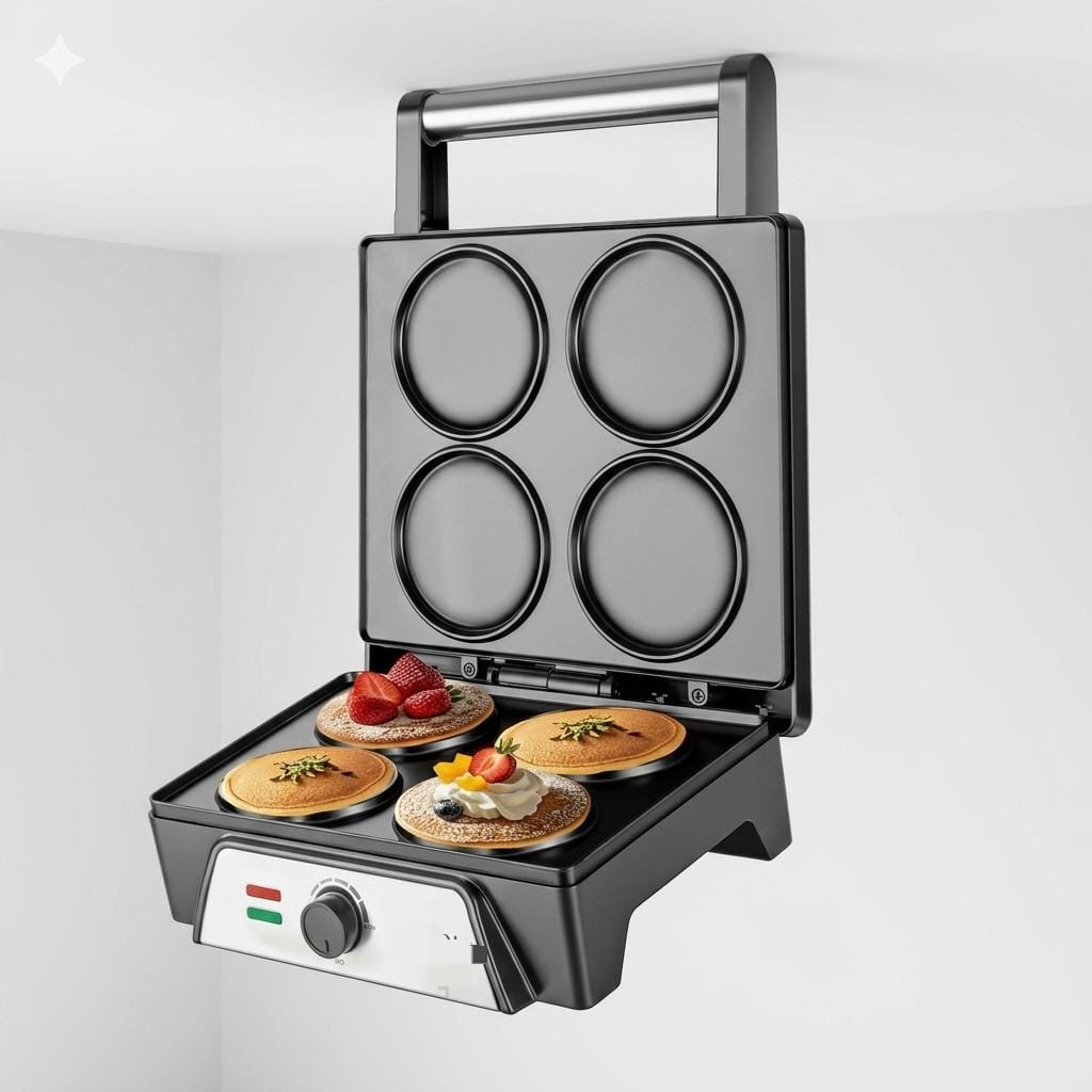 RAF 4-Hole Non-Stick Electric Pancake & Waffle Maker (R.2520)