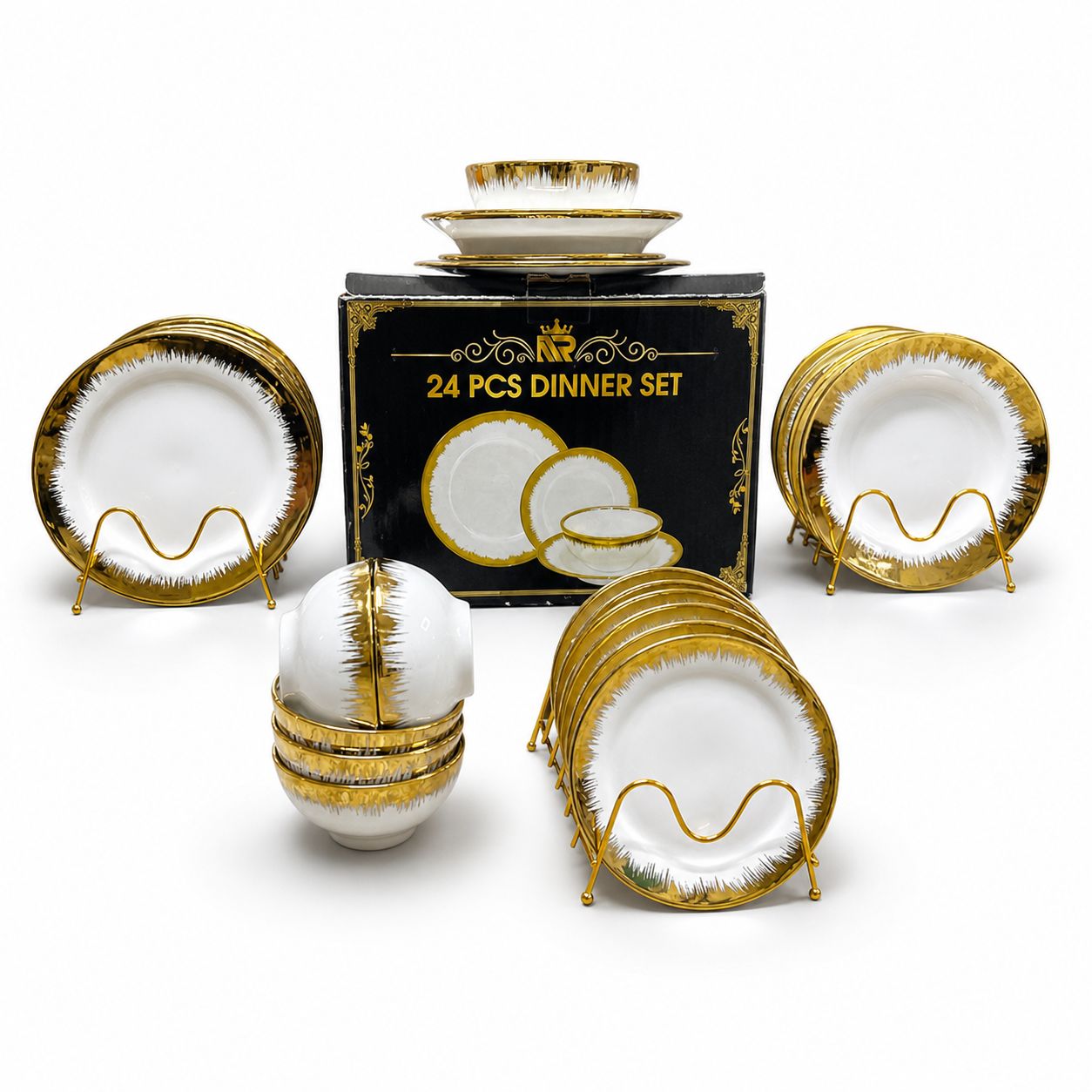24 PCS Gold Dinner Set