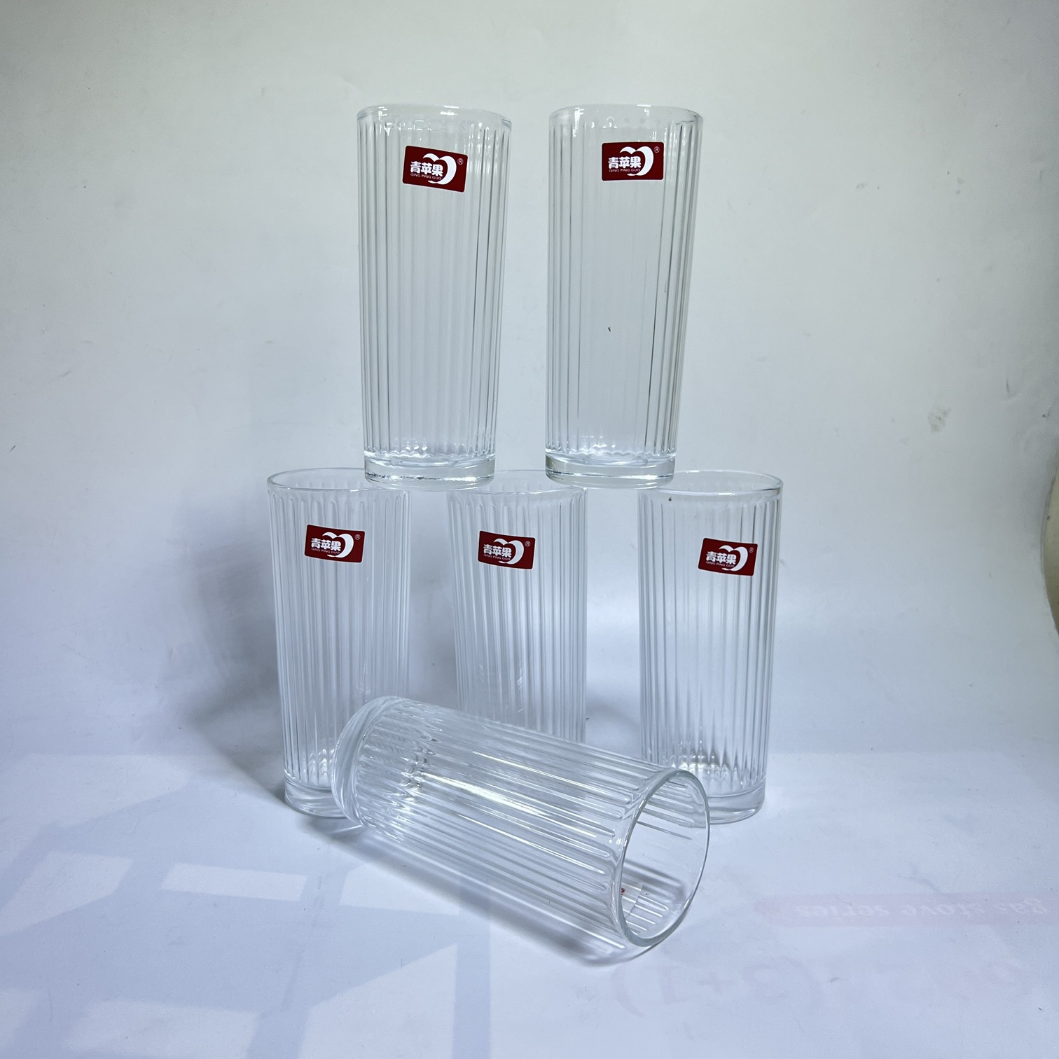 Premium Ribbed Tall Glass Tumbler Set 310ML (65153X)