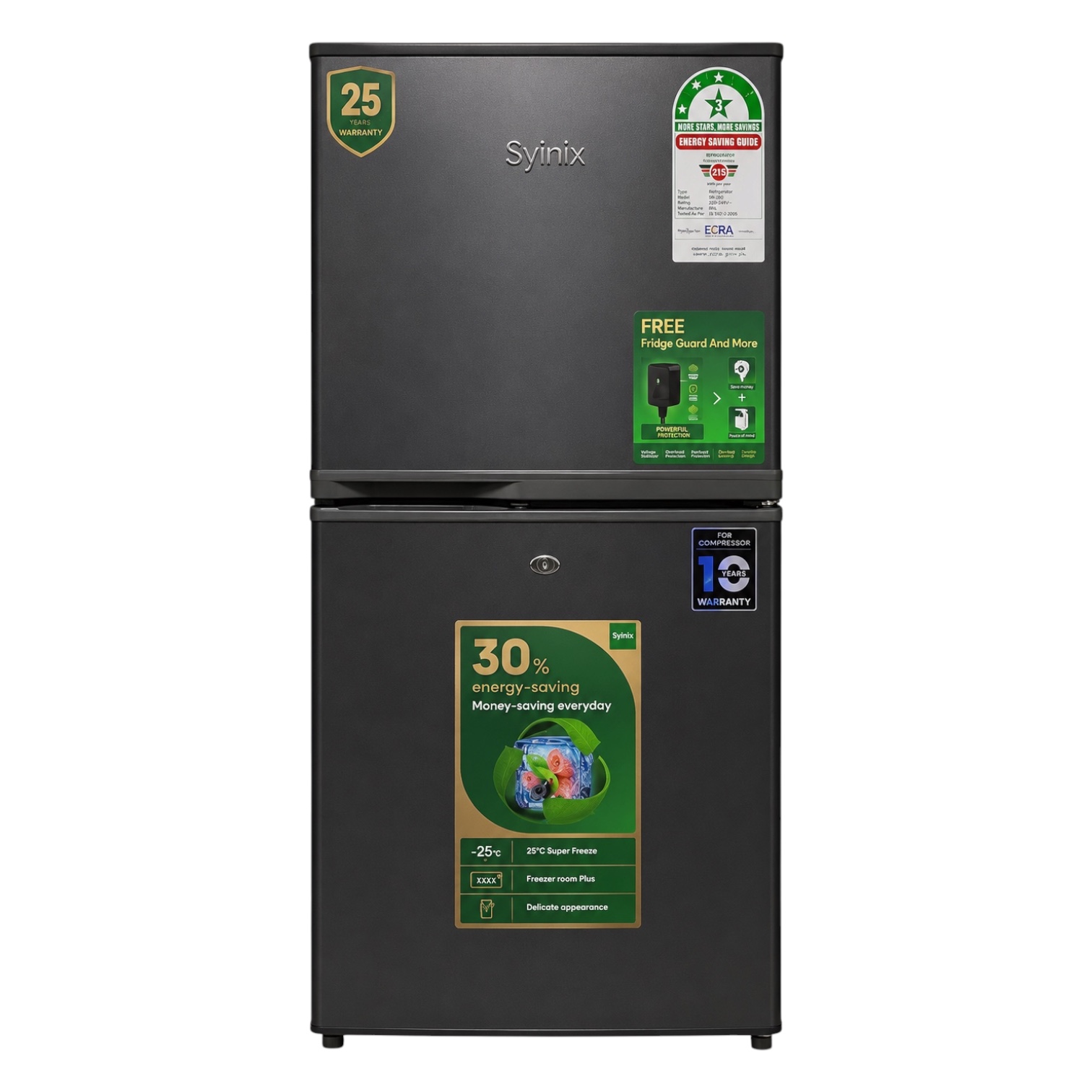 Syinix 137L Double Door Refrigerator (FD180BF02K)