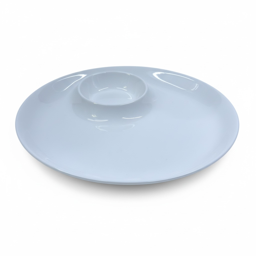 Ceramic Chip & Dip Serving Plate