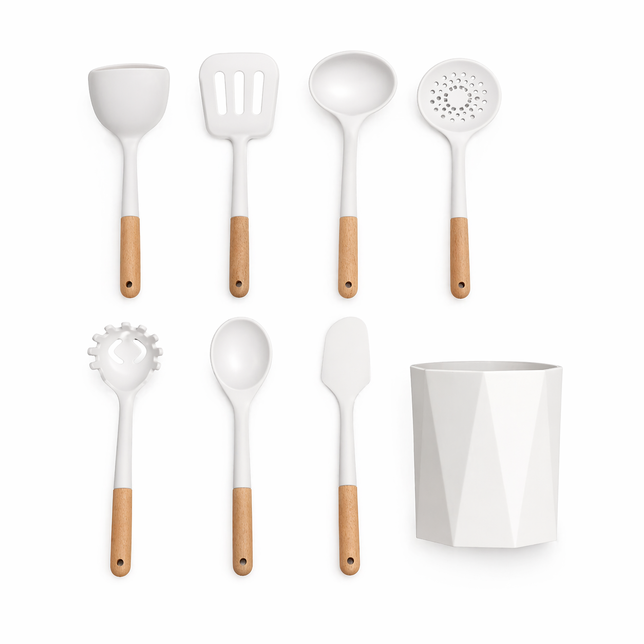 Silicone Kitchen Utensil Set with Holder – 8 Piece (XYSJ-0032)