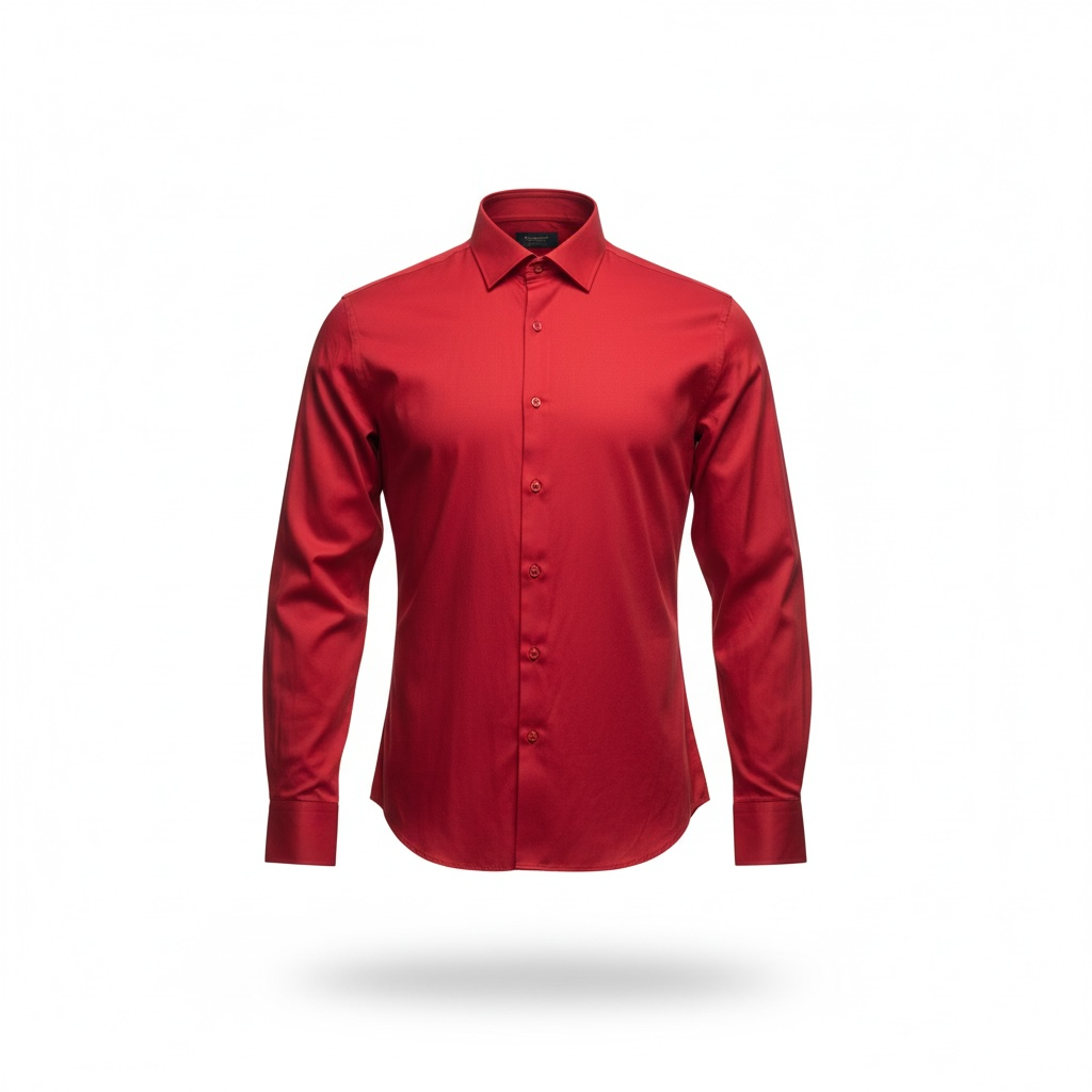 Manschett By Quesste Turkey Edition Men’s Slim Fit Plain Shirt – Red (4010)