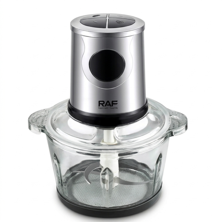 RAF Glass Bowl Electric Food Processor & Mincer R.3417 – 2L Heavy-Duty Glass Chopper