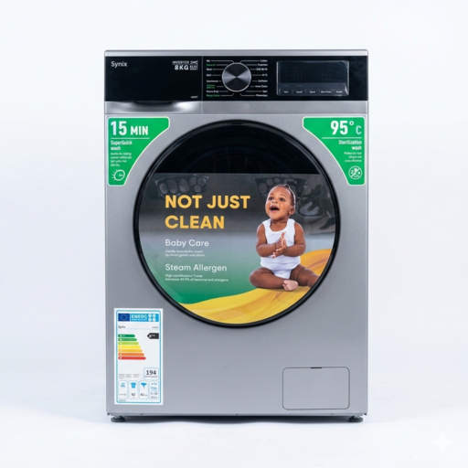 Syinix  V8WFL Washing Machine (Wash & Spin) – 8KG