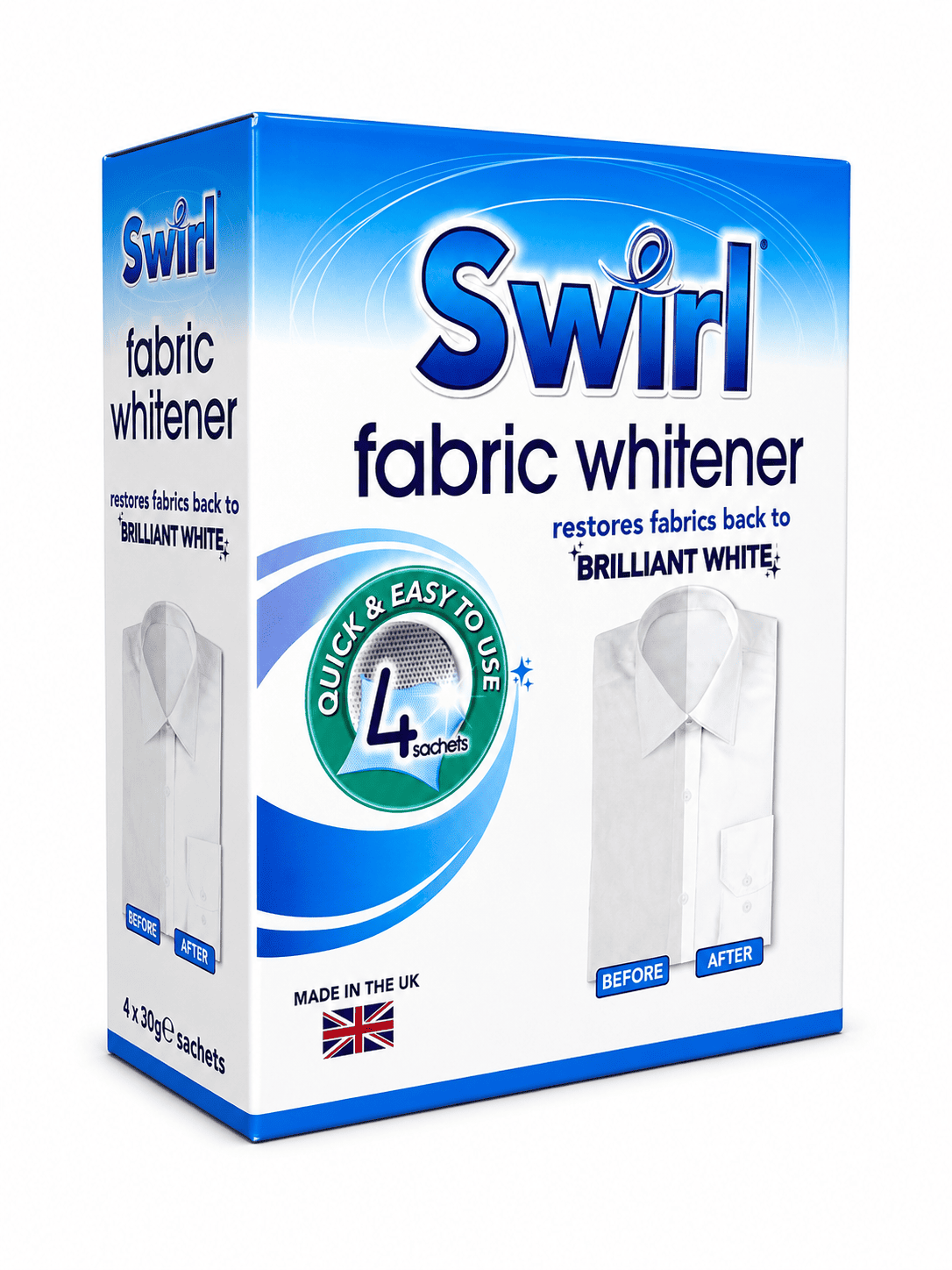 Swirl Fabric Whitener – Brilliant White Laundry Whitener Sachets