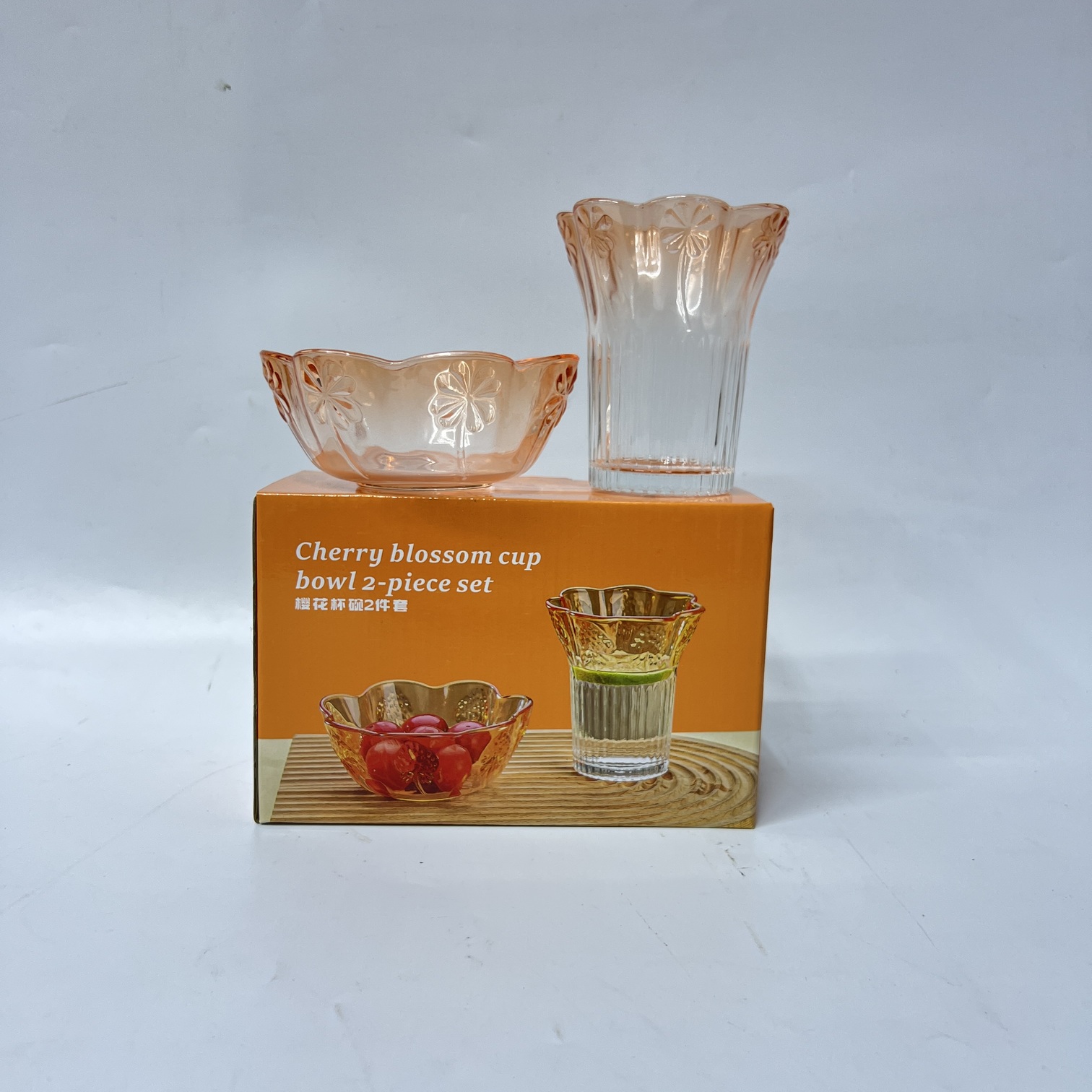 Cherry Blossom Cup and Bowl 2-Piece Set (Y2001-2J) – Elegant Glassware