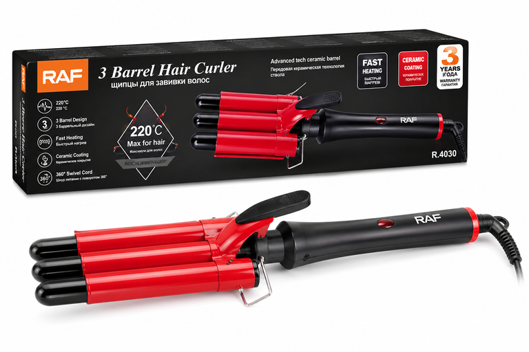 RAF 3 Barrel Hair Curler (Professional Wave Styler)