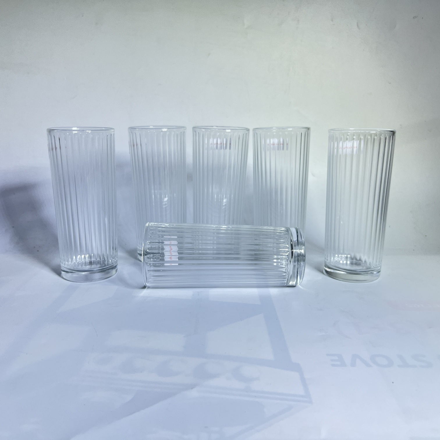Qing Ping Guo Ribbed Tall Glass Set (60138Z)