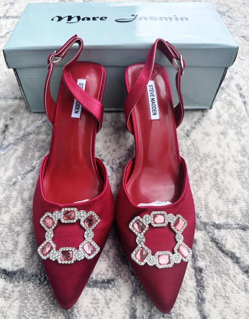 Steve Madden Rhinestone Pointed Toe Slingback Heels