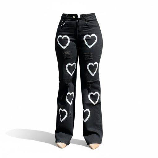 Heart Print Mummy Jeans 33872
