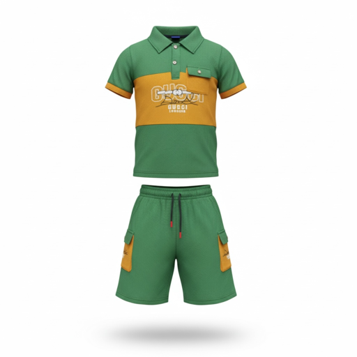 Kids Casual Polo & Shorts Outfit Set
