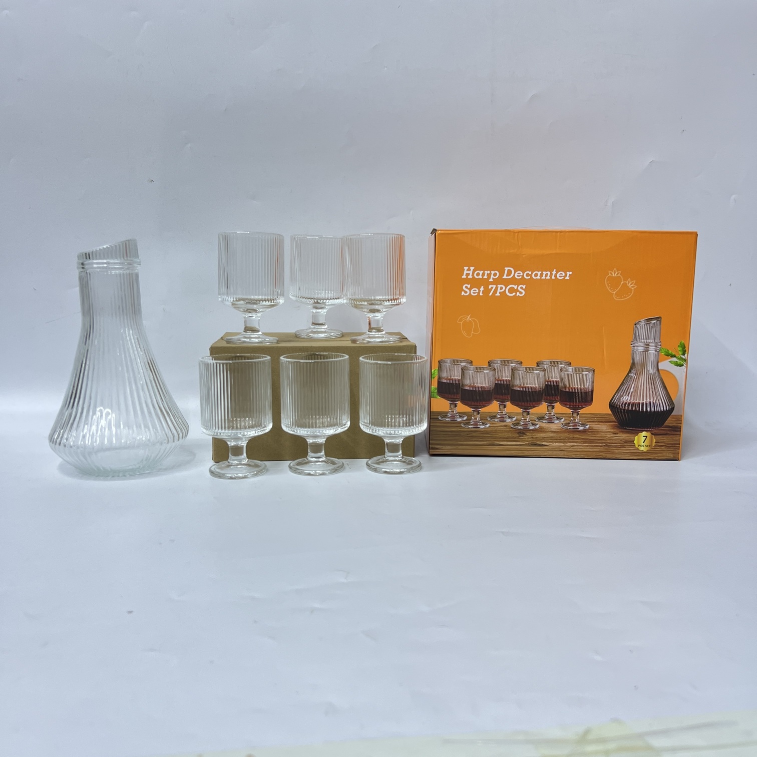 7 Piece Glass Decanter Set-H5335-7