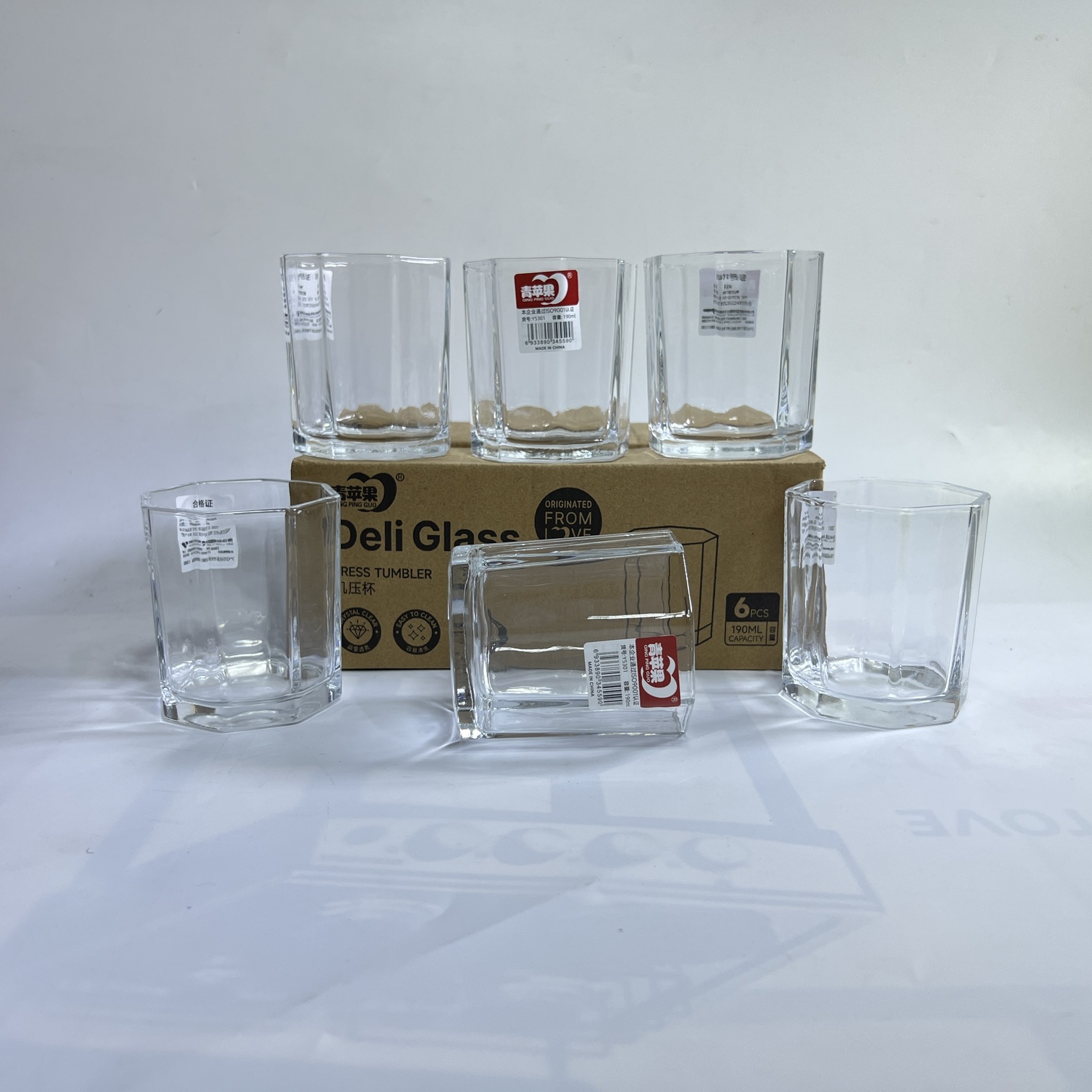 Hexagon Glass Tumbler-Y5301