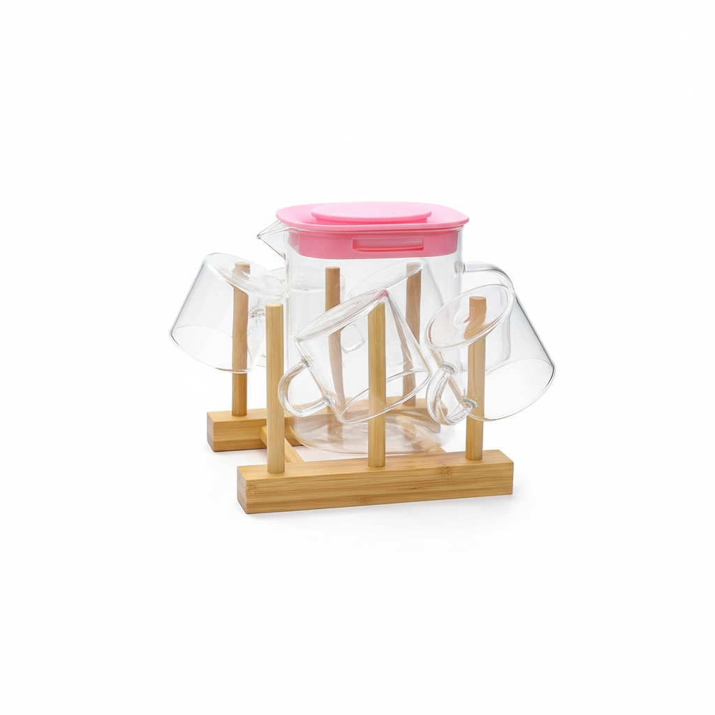 Borosilicate Coffee Jar & Glass Cups Set