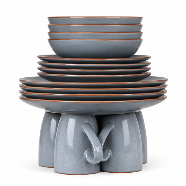 Modern Grey Ceramic 16PCS Dinner Set-(9371)
