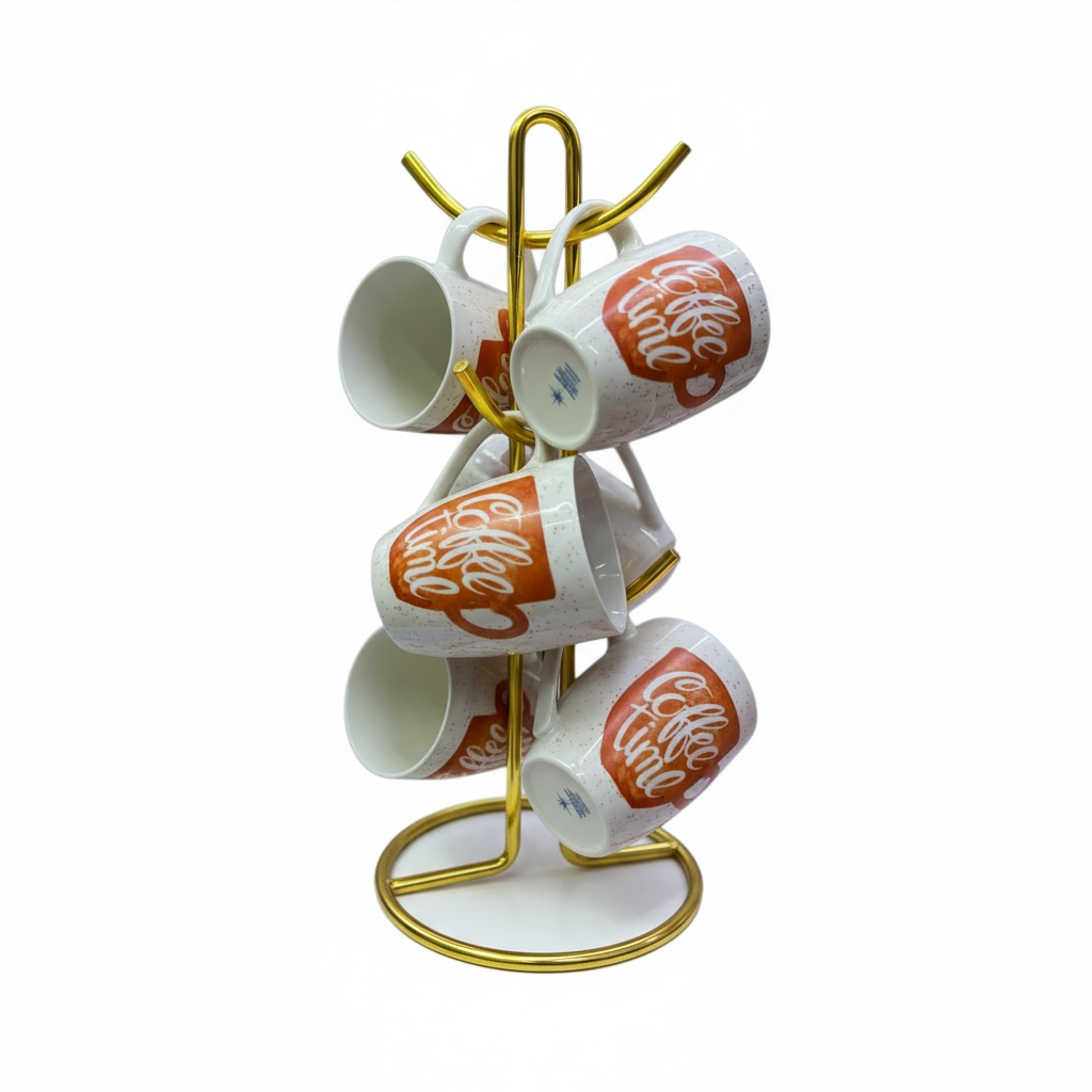 Sundabest 6-Piece "Coffee Time" Ceramic Mug Set