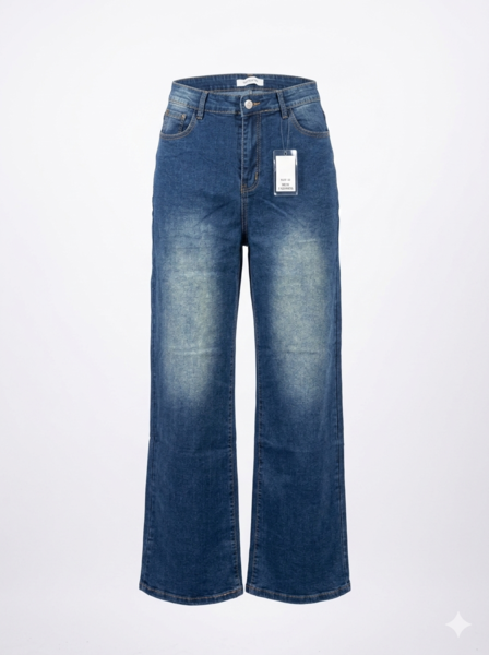 33035 Classic Straight Leg Mid Wash Denim Jeans
