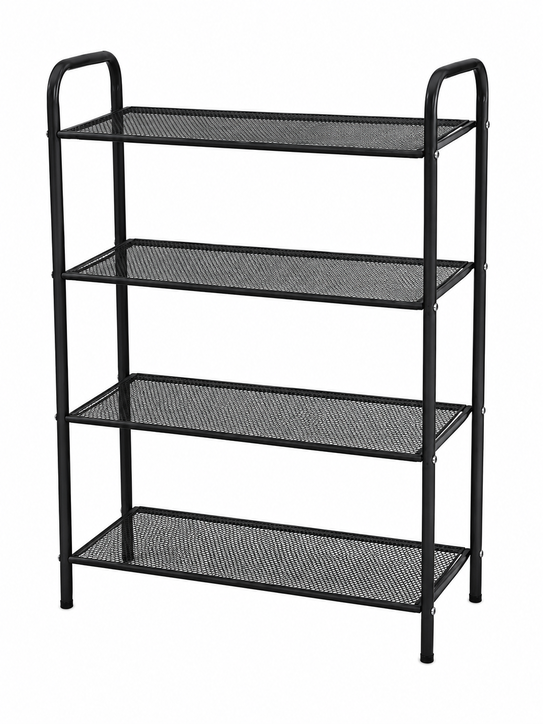 4-Layer Metal Shoe Rack Organizer – Black