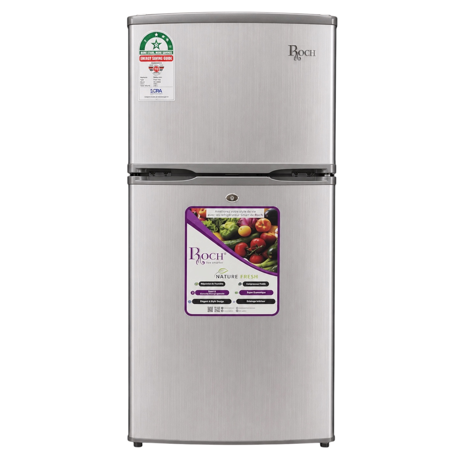 Roch 170L Double Door Refrigerator (RFR-230DT-B)