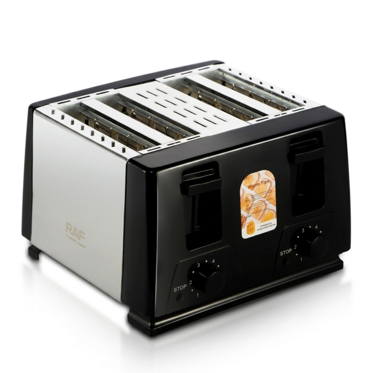 RAF 4-Slice Pop-Up Toaster R.505 – Dual Control Stainless Steel Toaster