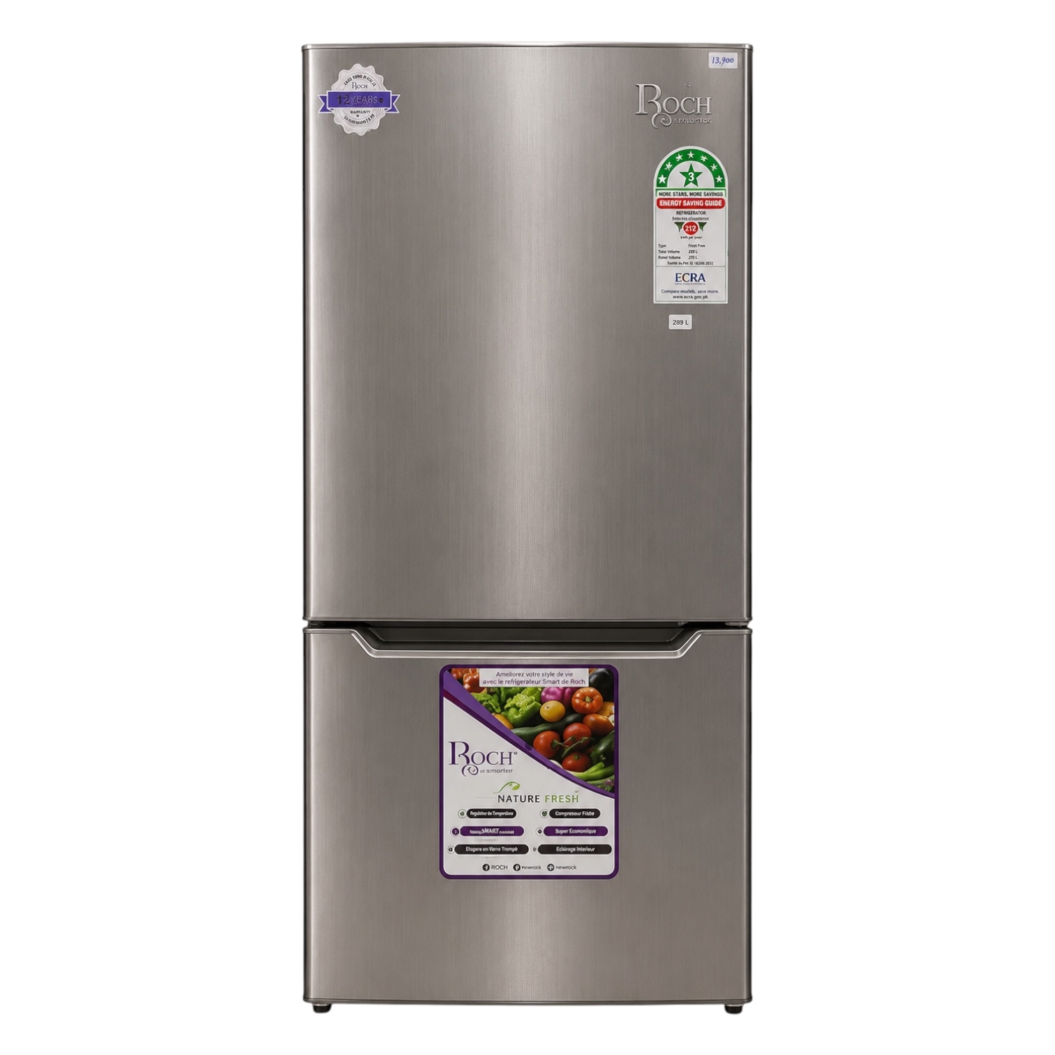 Roch 289L Bottom Freezer Refrigerator (RFR-400DB-B)
