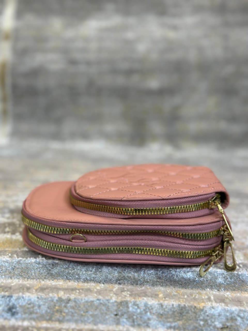 Women’s Quilted Multi-Zip Crossbody Bag