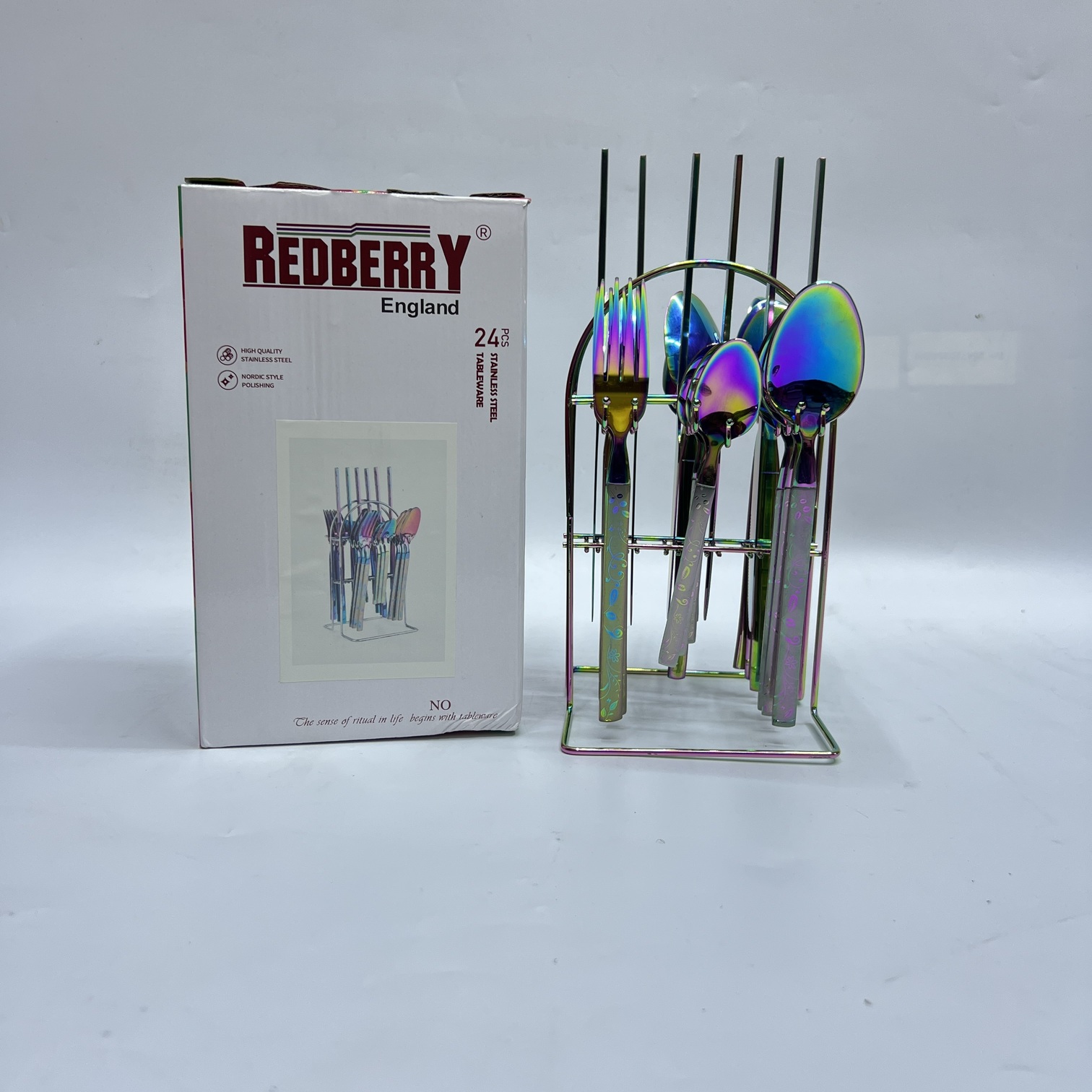 Red Berry Rainbow Plated Stainless Steel Cutlery Set (RBSC MC-1)
