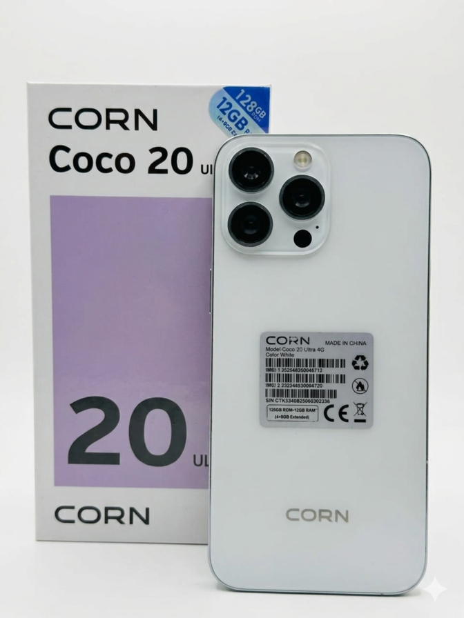 CORN Coco 20 Ultra Smartphone - Pearl White 128GB 12GB RAM