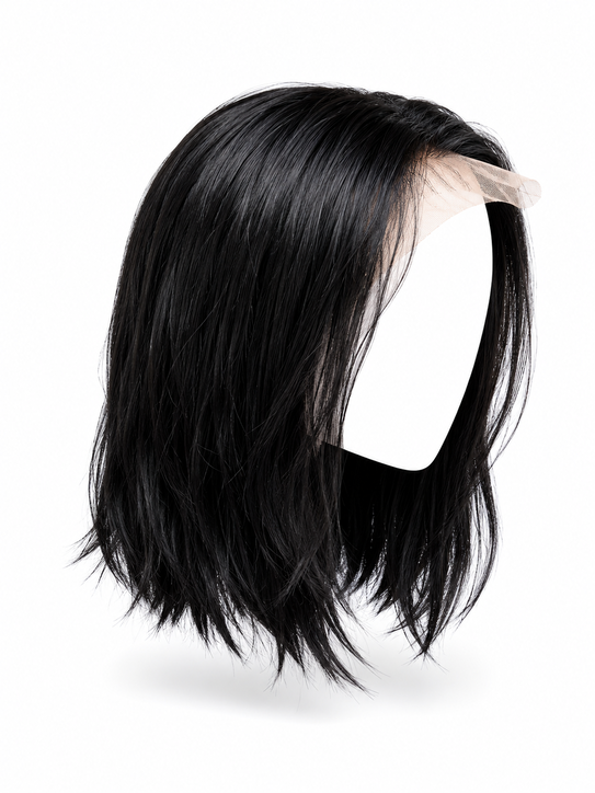 Classic Jet Black Straight Lace Front Wig