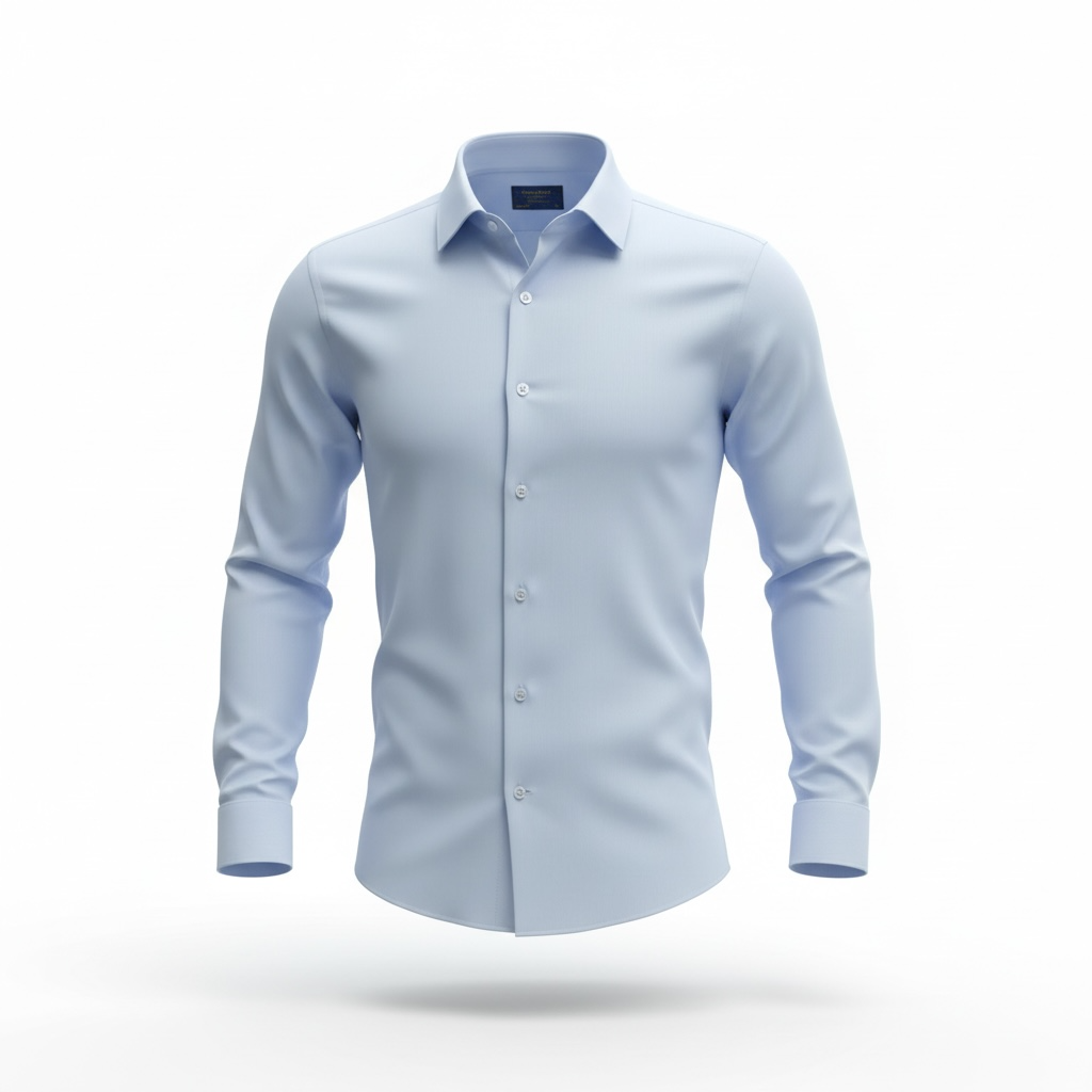 Men’s Slim Fit Plain Shirt – Light Blue (4010-03)