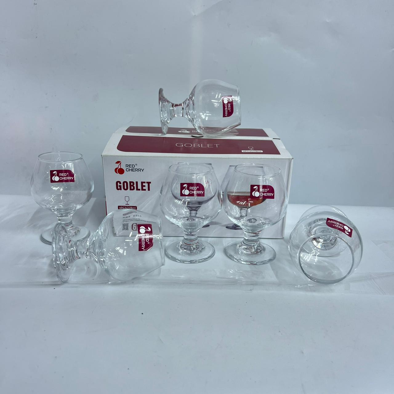 Red Cherry Goblet Set Glasses (HG3702)