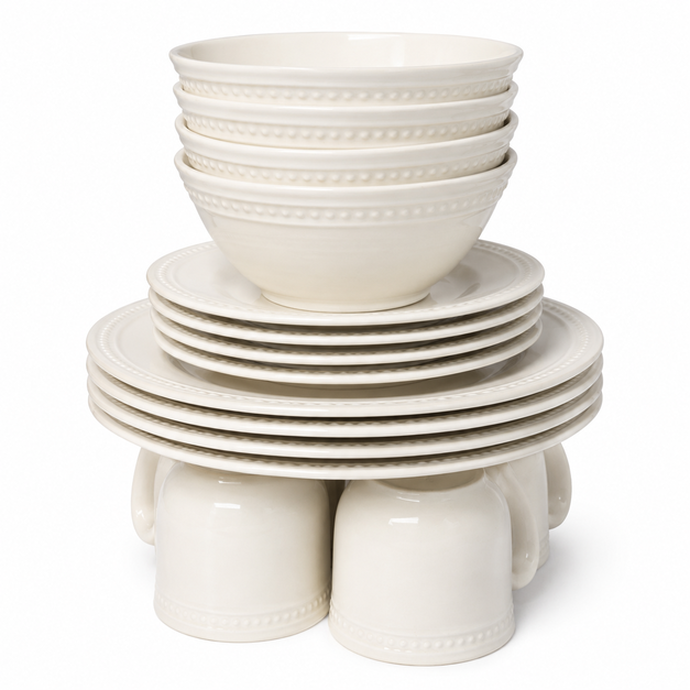 Premium Ivory Ceramic Dinner 16PCS Set-(8421)