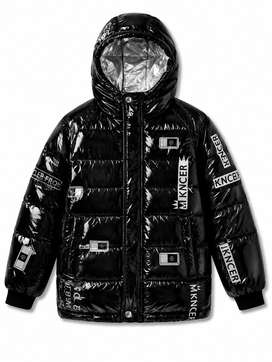Graphite Gloss High-Shine Kids Puffer Jacket