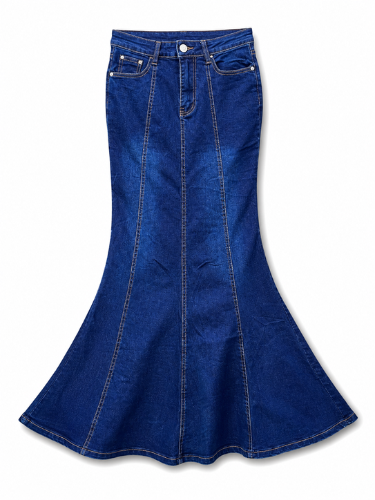 Women’s Denim Mermaid Maxi Skirt
